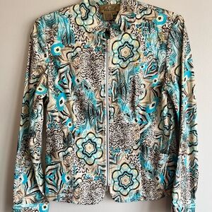 Peck & Peck Blue and White Paisley Blazer size 4